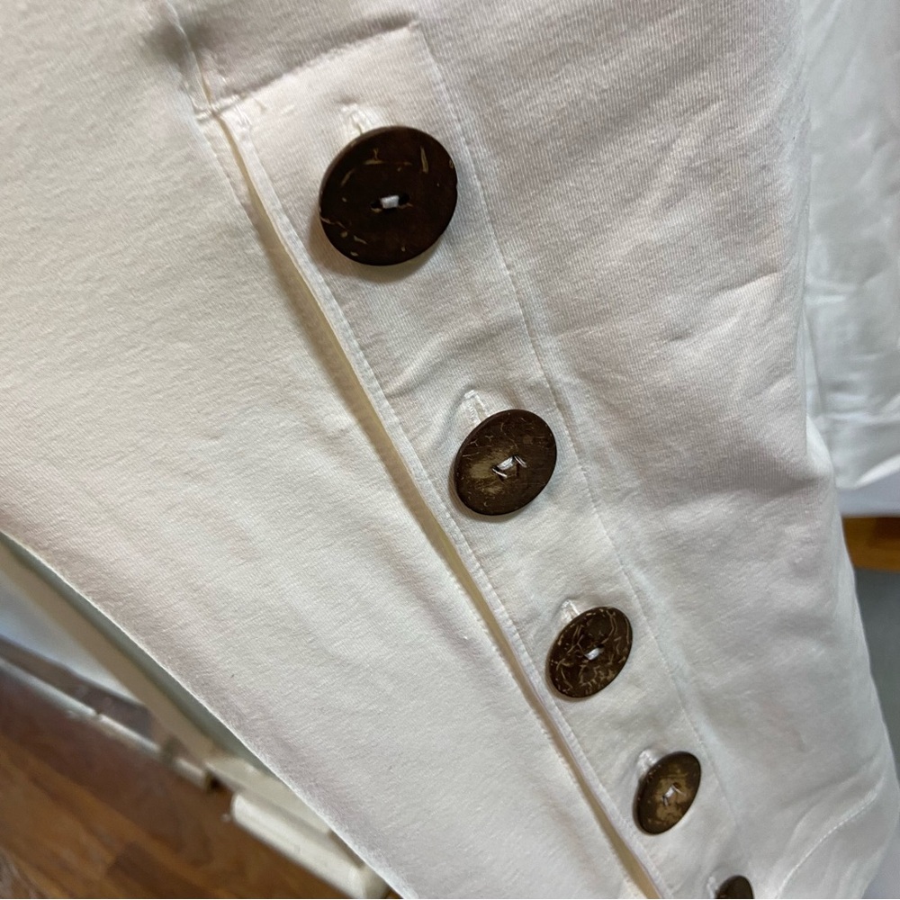 Soft Surroundings White Wide Leg Side Button Pants XSmall XS Comfy Lounge - Picture 8 of 12